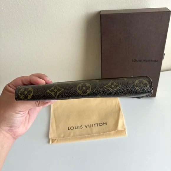 Louis Vuitton Monogram Trifold Wallet Brown Leather Snap Authentic - Picture 6 of 16